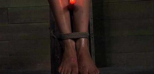  Ebony bdsm sub Nikki Darling candle play